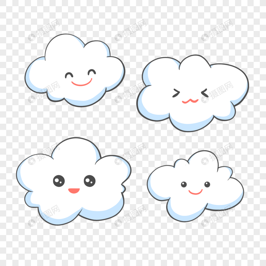 可爱云朵表情组合图片