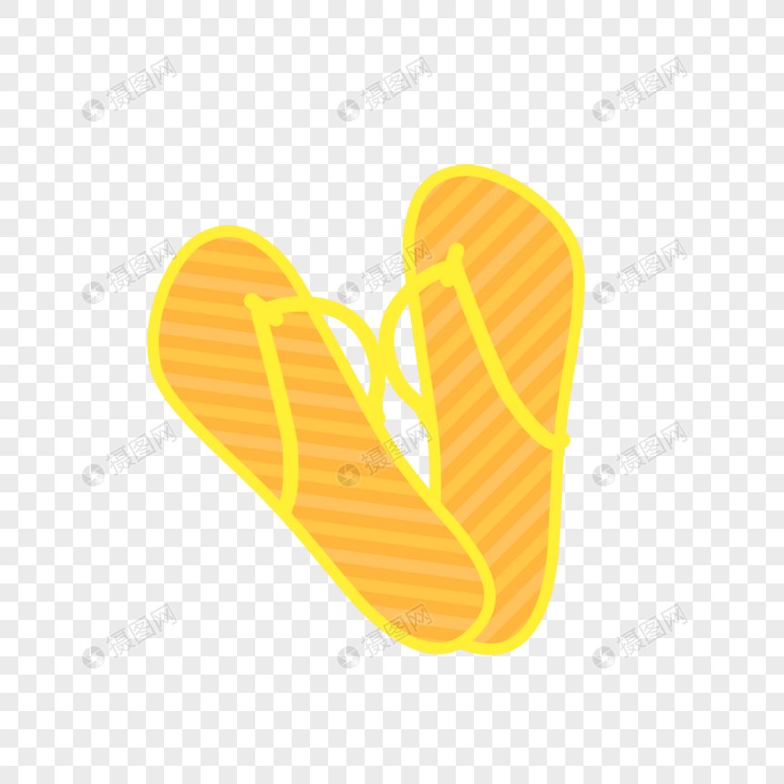 黄色拖鞋手绘图片