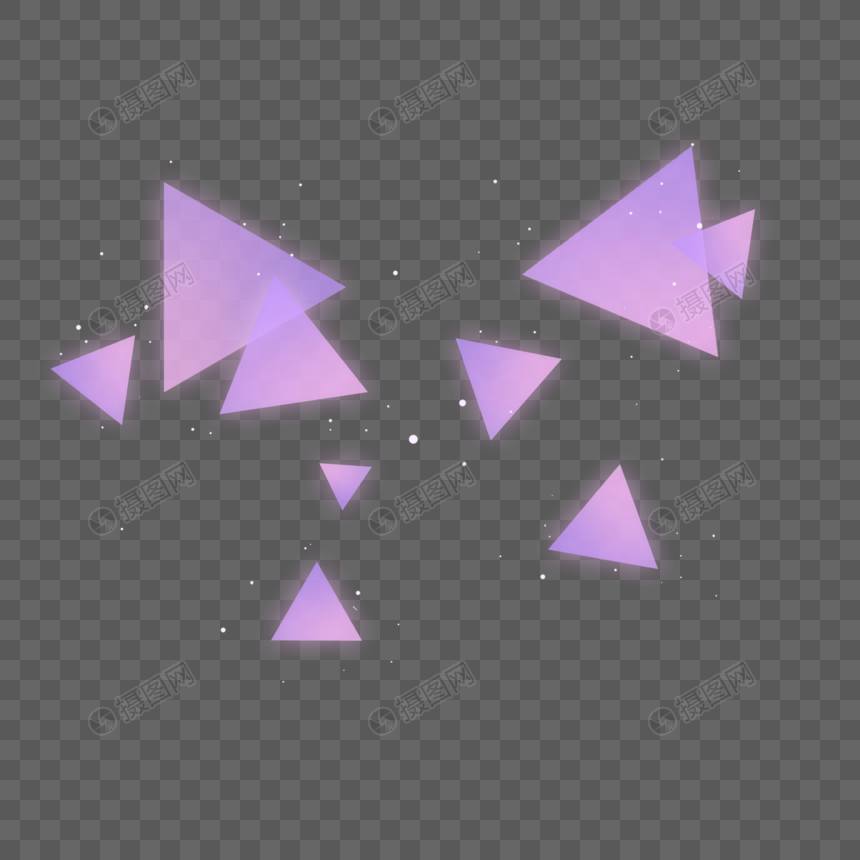紫色渐变色三角形光效图片