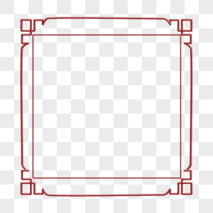 中国风镂空边框线条红色古风图片