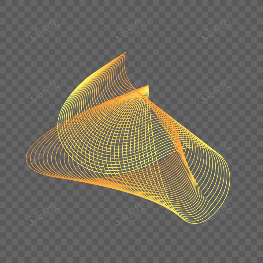 黄色几何曲线图片
