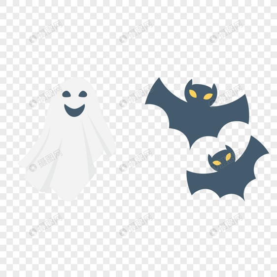 幽灵蝙蝠图标免抠矢量插画素材图片