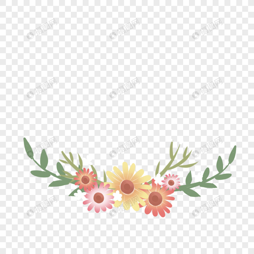 小雏菊植物花朵边框图片