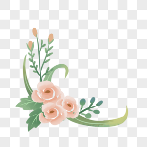 粉色玫瑰花朵植物边框高清图片