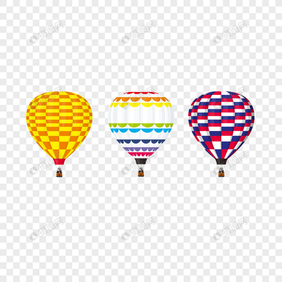 格子热气球图片