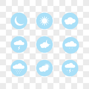 天气图标拥抱太阳的月亮高清图片