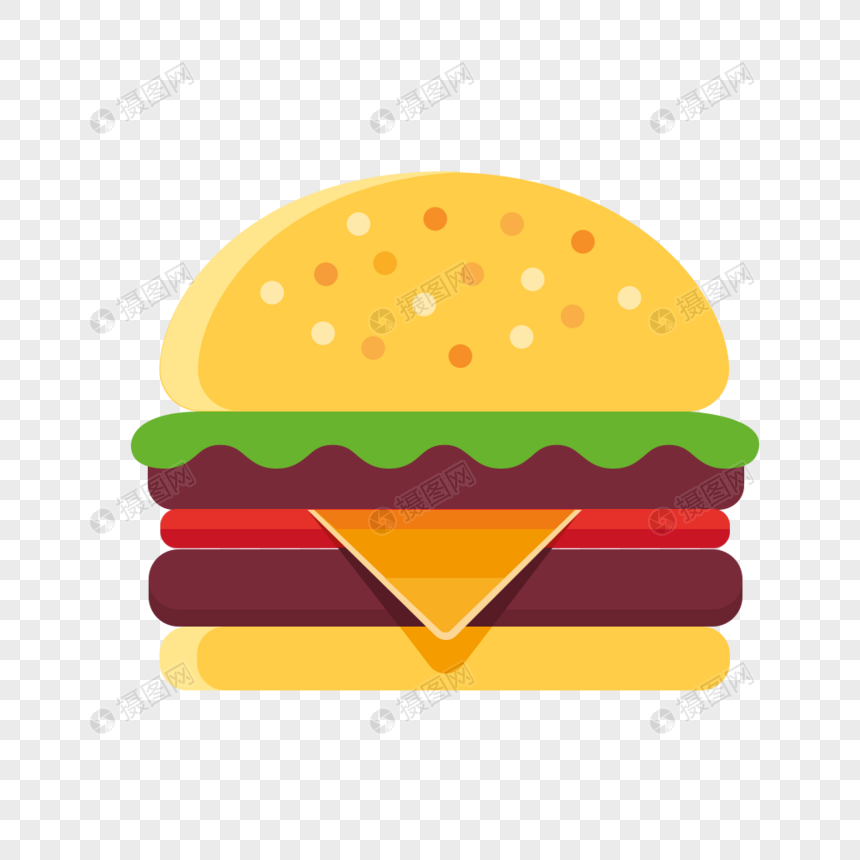 食物汉堡包图标免抠矢量插画素材图片