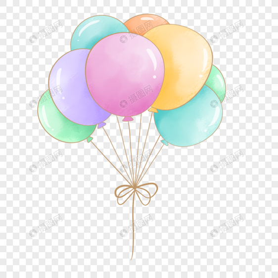 水彩彩色气球图片
