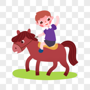 骑马儿童卡通马术高清图片