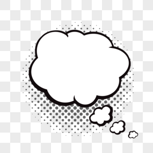 卡通波普风格云朵气泡边框图片