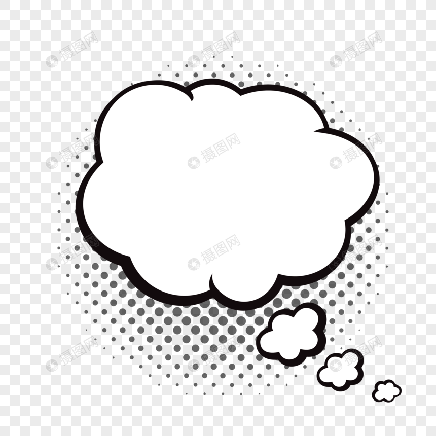 卡通波普风格云朵气泡边框