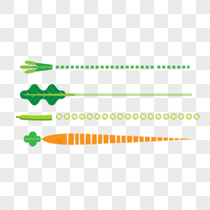 创意扁平风蔬菜胡萝卜青瓜莴笋图案装饰分隔符高清图片