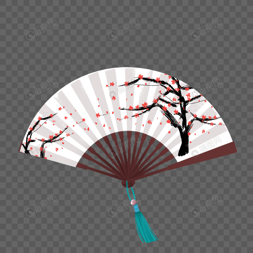 水墨桃花中国风古风折扇