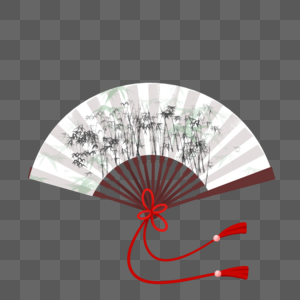 水墨竹林中国风古风折扇图片