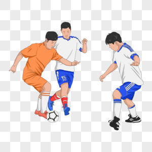 男生踢足球元素图片