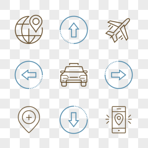 方向箭头导航定位汽车飞机图标图片