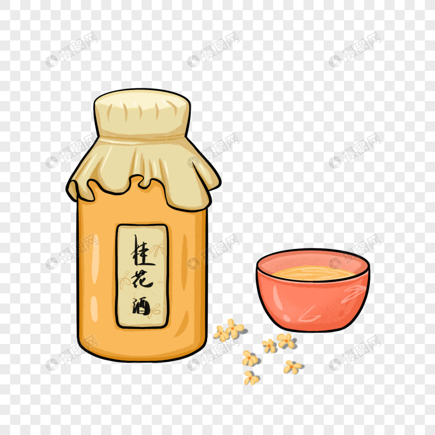 手绘桂花酒