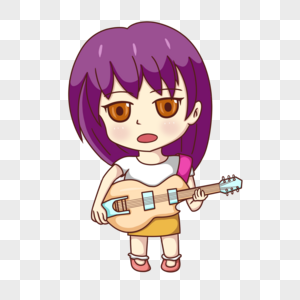 暑期培训弹吉他的女孩图片