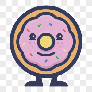 手绘食品甜甜圈创意插画设计图片