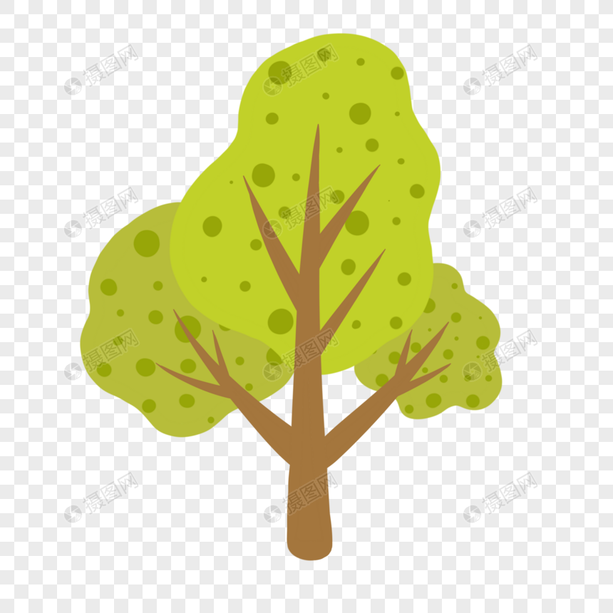 绿色树木手绘图片