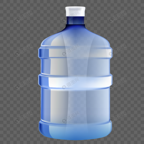 纯色简约塑料矿泉水瓶逼真写实模板样机效果元素图片