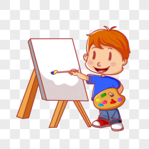 暑期培训绘画的小男孩图片