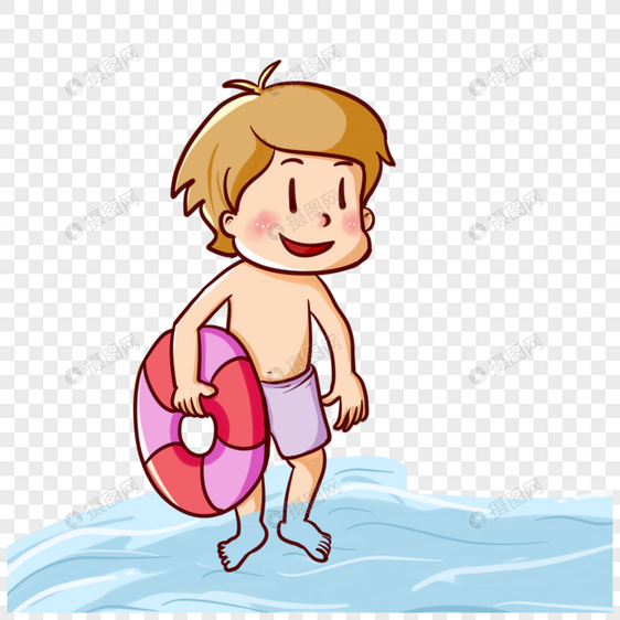 暑期培训学习游泳的男孩图片