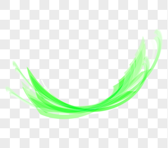 绿色曲线光效效果元素图片