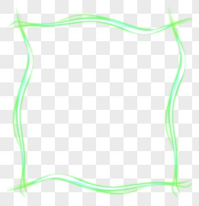 绿色曲线线框光效效果元素图片