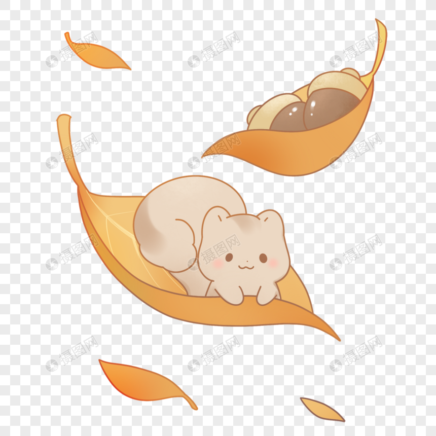 落叶旅行的小松鼠图片