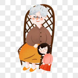 奶奶和孙女图片素材