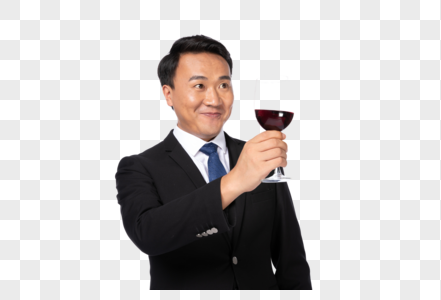 成功人士敬红酒