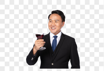 成功人士敬红酒