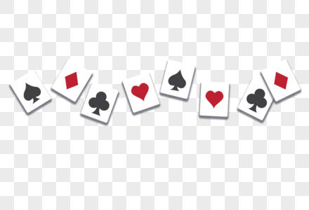 手绘扑克牌装饰分割线高清图片