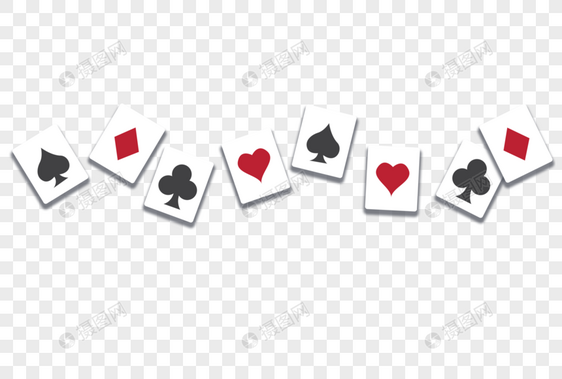 手绘扑克牌装饰分割线图片