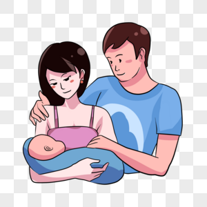 父母怀抱小婴儿图片