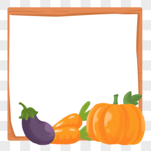 手绘秋季丰收的蔬菜边框图片