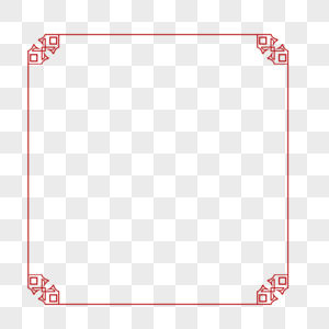 中国风红色花边边框图片