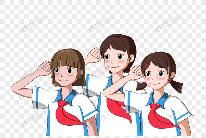 敬礼的少先队员