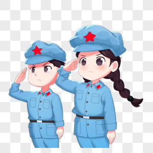 敬礼的军人建军节女兵高清图片