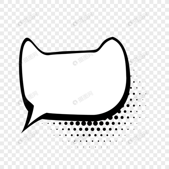 波普风格猫头对话框图片