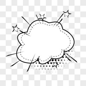 卡通波普风格云朵边框图片