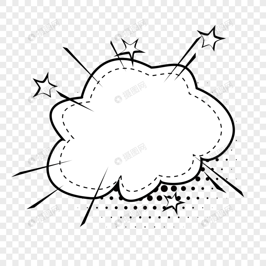 卡通波普风格云朵边框图片