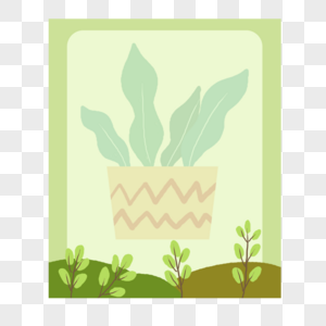 绿色植物清新边框图片
