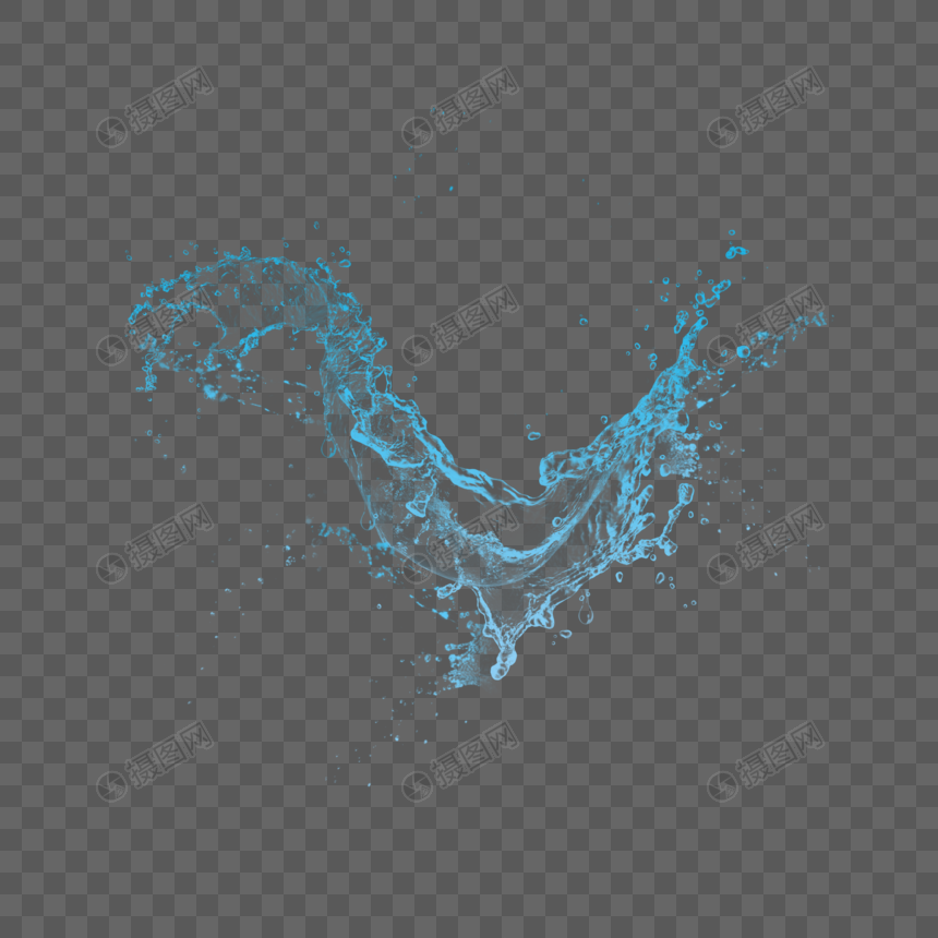 透明水滴水纹水波元素图片