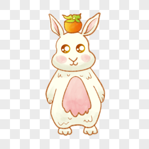 头顶柿子的兔子图片