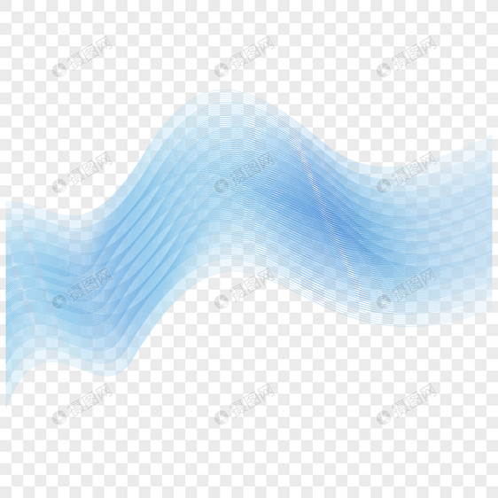 蓝色渐变曲线素材图片