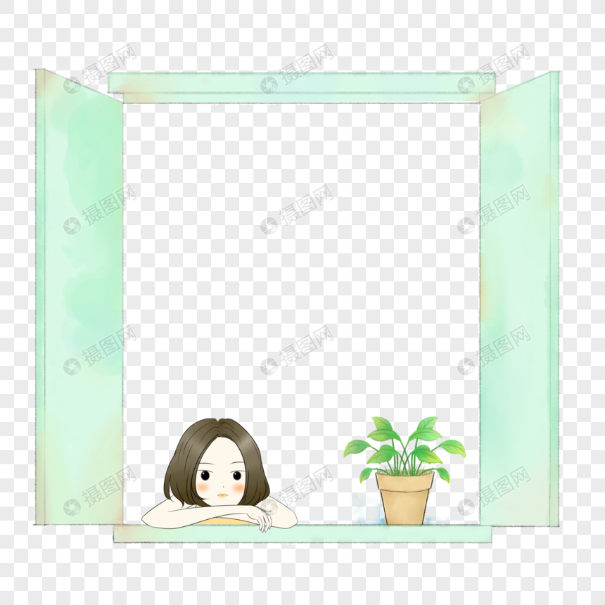 趴在窗口的女孩