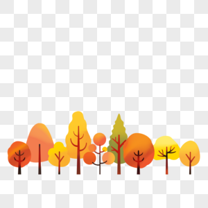 秋天的树林元素图片