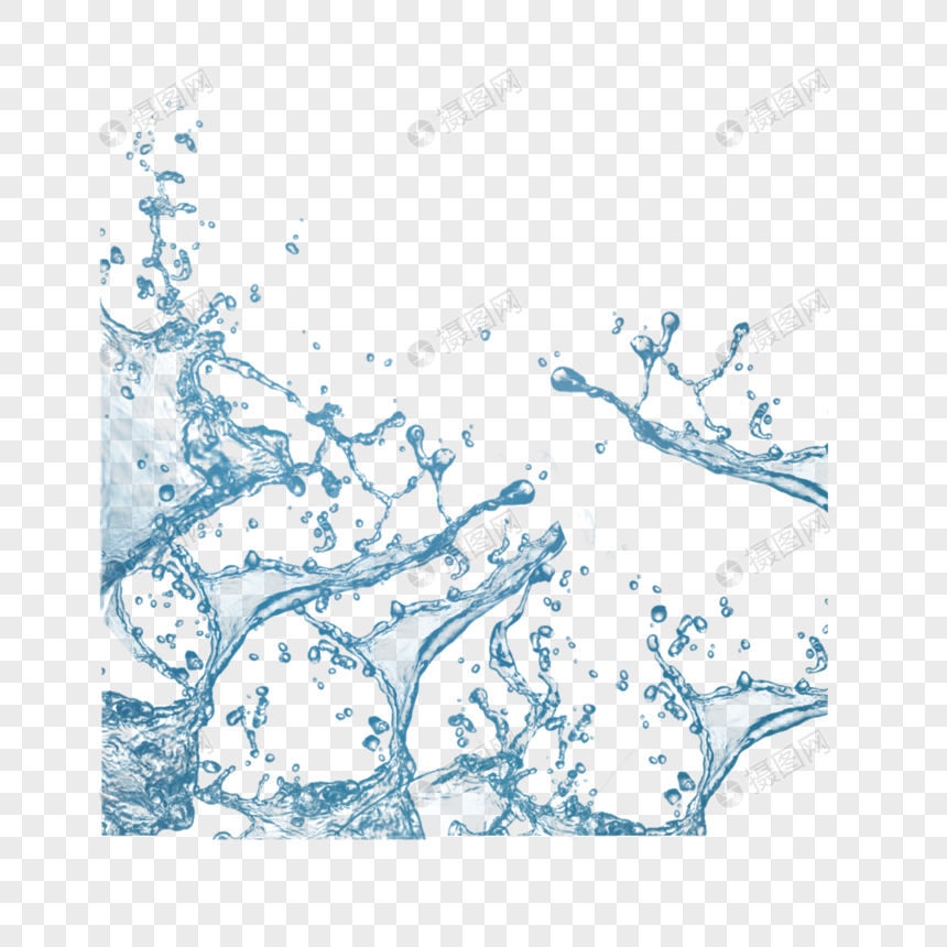 透明水滴和水元素图片
